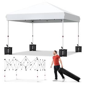 Dexso 198290507252 10x10 Pop Up Canopy - Outdoor Tent With Portable Roller Bag Button P