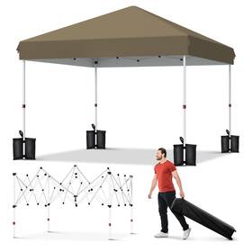 Dexso 198290507269 10x10 Pop Up Canopy - Outdoor Tent With Portable Roller Bag Button P