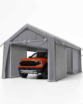 Dexso 198290648979 Carport 13ftx20ft Heavy Duty Portable Garage 1.0 Mm Steel Poles And 180 G