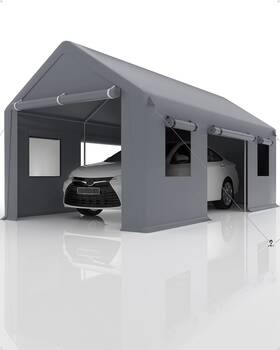 Dexso 198290649044 Carport 10ftx20ft Portable Garage Reinforced Steel Poles Heavy Duty Car