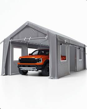 Dexso 198290991099 Carport 13ftx20ft Heavy Duty Portable Garage 1.0 Mm Steel Poles And 180 G