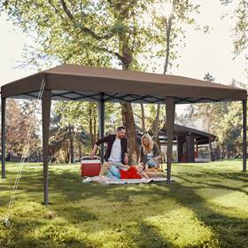 Dvdex36jhc Dextrus 10ft X 20ft Brown Pop Up Outdoor Canopy Heavy Duty And Sidewalls