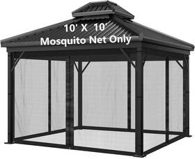 Hwwz1002 Dhyazqfit Mosquito Net For Outdoor Gazebo Canopy 4-panel Screen Wall With Zipper