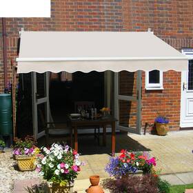 Diensweek 693160238972 8ftx7ft Patio Awning Retractable Fully Assembled Manual Commercial Gr