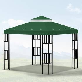 Dpltp03gn Discoverpatios 10ftx10ft Gazebo Canopy Replacement Top Cover Double Tiered