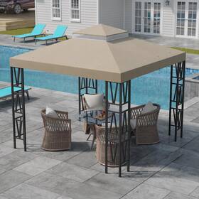 Ga01 Dreamall 10x10 Ft Gazebo Canopy Top - Durable Double Tier Shade Cover For Yard