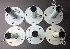 Dura-shelter 794685440342 Canopy Fittings - 6 Heavy Duty Foot Pad Stands For 1-3/8 Inch Pipe Fvfp