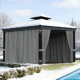Durcover 604220142955 Gazebo Curtains 10x12ft Privacy Replacement Sidewall 4-panel Universal Shade