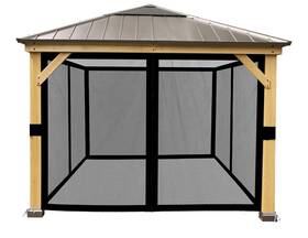 Y21-gmn33u Durcover Yoyow Gazebo Mosquito Netting Outdoor Net 4 Screen Wall Curtain With Zipper 10x10