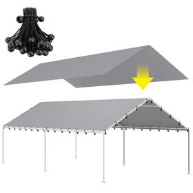 Dwale 717012461377 10 X 20 Ft Carport Canopy Cover Garage Top Tent Shelter Tarp Grey With 48 Bal