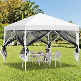 Dwvo 197839096844 10ftx10ft Pop Up Canopy Tent With Netting Sidewall - Easy Portable