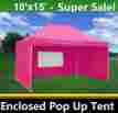 E15pnk Delta Canopies 10x15 Enclosed Pop Up Canopy Party Folding Tent Pink E Model 763684644365