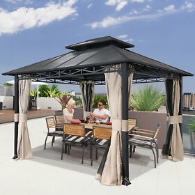 Htdv120-blk Eagle Peak 10foot X 12foot Outdoor Double Roof Hardtop Gazebo