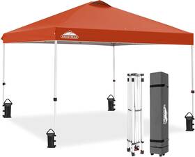 Eagle Peak 664792642611 Pop Up Canopy Tent With Wheeled Carry Bag 8 Stakes 4 Ropes Weigh