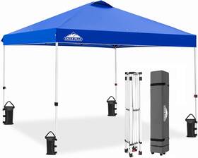 E100 Eagle Peak 744759569318 Pop Up Canopy Tent With Wheeled Carry Bag 8 Stakes 4 Ropes Weigh