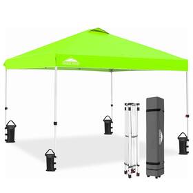 E100ept-fgrn-az Eagle Peak Pop Up Canopy Tent With Wheeled Carry Bag 8 Stakes 4 Ropes Weight Bags