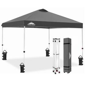 Eagle Peak E100ept-gry-az Pop Up Canopy Tent With Wheeled Carry Bag 8 Stakes 4 Ropes Weight
