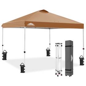 E100ept-kha-az Eagle Peak Pop Up Canopy Tent With Wheeled Carry Bag 8 Stakes 4 Ropes Weight Bags