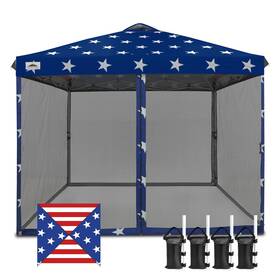 E100mn-afl-az Eagle Peak 10x10 Outdoor Easy Pop Up Canopy With Netting Instant Screen Party Tent