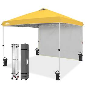 E100sw1-ylw-az Eagle Peak Commercial Canopy 10x10 Pop Up Tent With 1 Sidewall Easy Setup Heavy