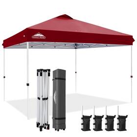 E144st-bur-az Eagle Peak Pop Up Canopy Tent With Wheeled Carry Bag 8 Stakes 4 Ropes Weight Bags