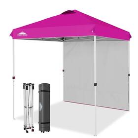 E43stsw1-pnk-az Eagle Peak Pop Up Canopy Tent With 1 Sidewall Easy Setup Event Outdoor Sun Shade
