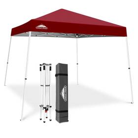 E64ep-bur-az Eagle Peak 10x10 Slant Leg Pop-up Canopy Tent Easy One Person Setup Instant Outdoor Beac