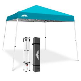 E64ep-tur-az Eagle Peak 10x10 Slant Leg Pop-up Canopy Tent Easy One Person Setup Instant Outdoor Beac
