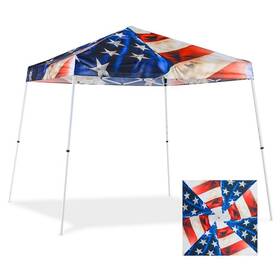 E64ept-dafl-hd Eagle Peak Pop-up Canopy Tent 10ft X Slant Leg Rust Resistant Stars Stripes