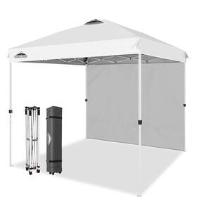 E64stsw1-wht-az Eagle Peak Pop Up Canopy Tent With 1 Sidewall Easy Setup Event Outdoor Sun Shade