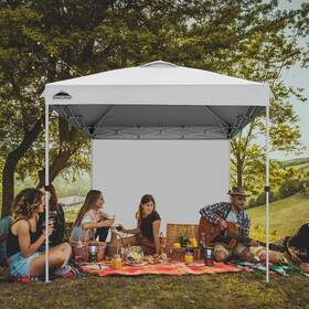 E64stsw1-wht-hd Eagle Peak 8 Ft. X Straight Leg Instant Canopy Pop Up Tent Sheter With One Wall