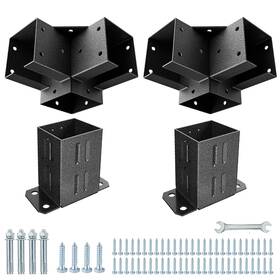 Eapele 647535532189 Pergola Kit Bracket 3-way Right Angle Corner For 4 Inch X4