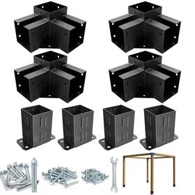 Eapele 647535945217 Pergola Kit With Brackets 4x4 3-way 90 Angle Corner Bracket Wood Fen
