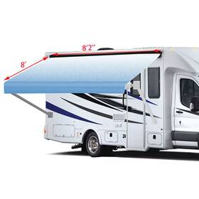 Ea1280916su East-auto Rv Awning Replacement Fabric 9ft Actual Width 8ft2 Inch Grey / Blue Fade