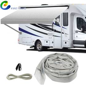 Ea1281192su East-auto Rv Awning Replacement Fabric 15ft Actual Width14ft2 Inch Grey/blue Fade