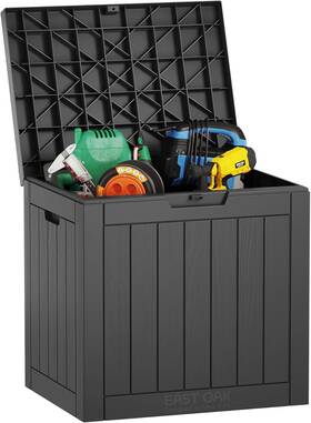 Im03bk1 East Oak Outdoor Storage Box 31 Gallon Deck Waterproof Black