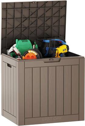 Im03bn1 East Oak Outdoor Storage Box 31 Gallon Deck Waterproof Brown