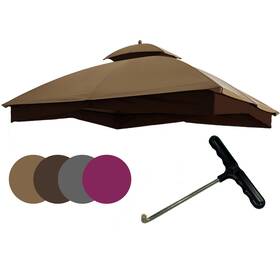 Gf-12s004b-1 Easylee 736554956776 10x12 Replacement Gazebo Canopy Top For Lowes Allen Roth #gf-12s004b-1 Heav