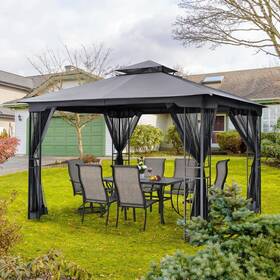 El-zpty-h-wh4 Egeiroslife Gazebos 144 Inch Residential Rust-resistant Components Pyramid Gray