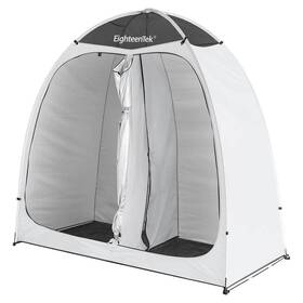 7017w Eighteentek 2-room Shower Tent 43 Inch X83 X80 Waterproof Pop-up Design In White