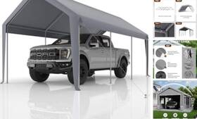 Bstjagyunsqs8zlb8chpkaed81y Eliteedge 10x20 Ft Carport Replacement Canopy Cover Heavy-duty 10x20ft Gray