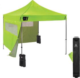 12983 Ergodyne Shax 6052 Heavy-duty Pop-up Canopy Tent Kit Mesh Windows 10ft X Lime