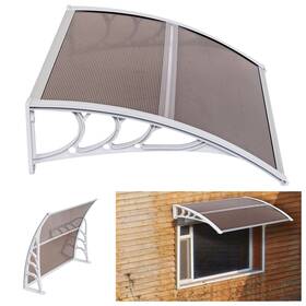 Etsg 699914151832 40 Inch 38 Window Door Awning Canopy Polycarbonate Brown With White Bracket