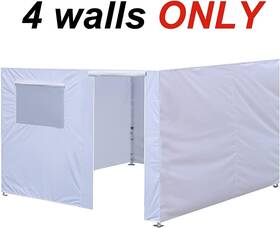 10x10-bd Eurmax Canopy Sidewalls 10x10 4 Panels With Zip Door - Private Enclosure Easy Install