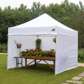 Eurmax 313100361309 Premium 10ftx10ft Instant Canopy Tent White With Enclosure Walls And Roller Bag