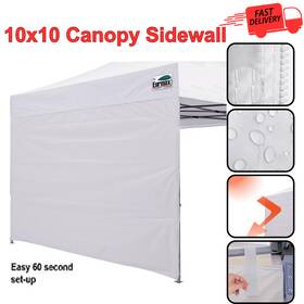 6096790 Eurmax Instant 10x10 Canopy Sidewall - Pop Up Tent Sunwall 1 Pk Only White