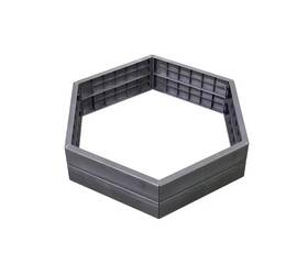 645100 Exaco Raised Bed 43.5 Inch X10 Gray Anthracite Hexagonal Plastic Modular Outdoor