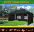 F20blk Delta Canopies 10x20 Pop Up Canopy Party Tent Black F Model Upgraded Frame 763684645065