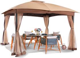 Fab Based 768477110713 Gazebo For Patio 10x12 Double Vent Canopy Gazebos Outdoor W