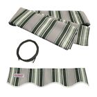 Fab6.5x5mstrgr58 Aleko Fabric Replacement For Ft Retractable Awning Multistripe 655222804259